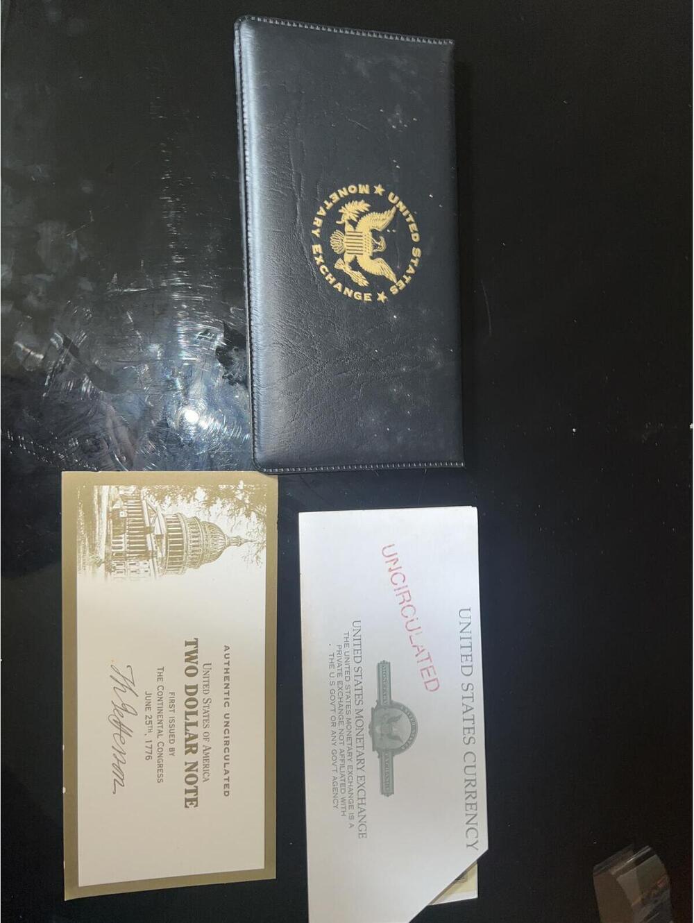 Authentic Uncirculated United States Two Dollar Note with Certificate and Holder